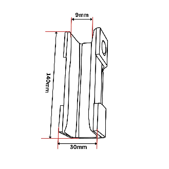 Insert de patin de guidage 140x30x30-Lire la description