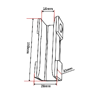 Insert de patin de guidage 150x28x33 mm type 6-Lire la description