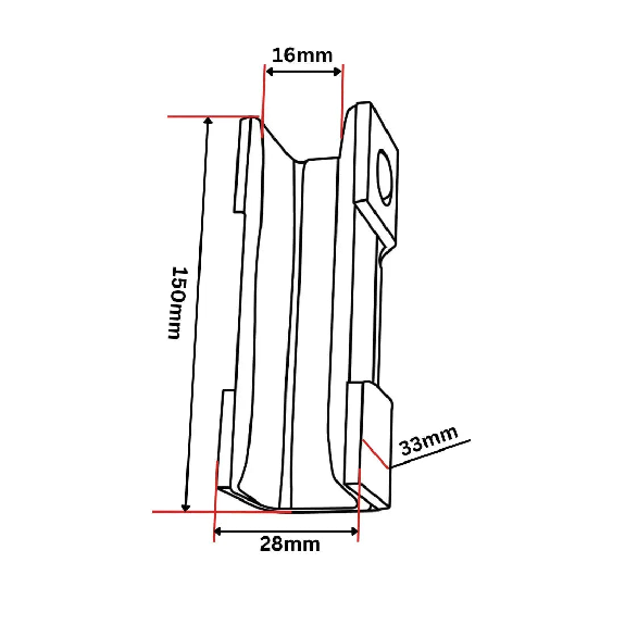 Insert de patin de guidage 150x28x33 mm type 6-Lire la description
