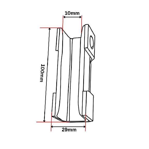 Insert de patin de guidage 100x29x27,5 mm-Lire la description