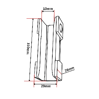 Inserto de zapata guía 150x29x26 10 mm-Leer más