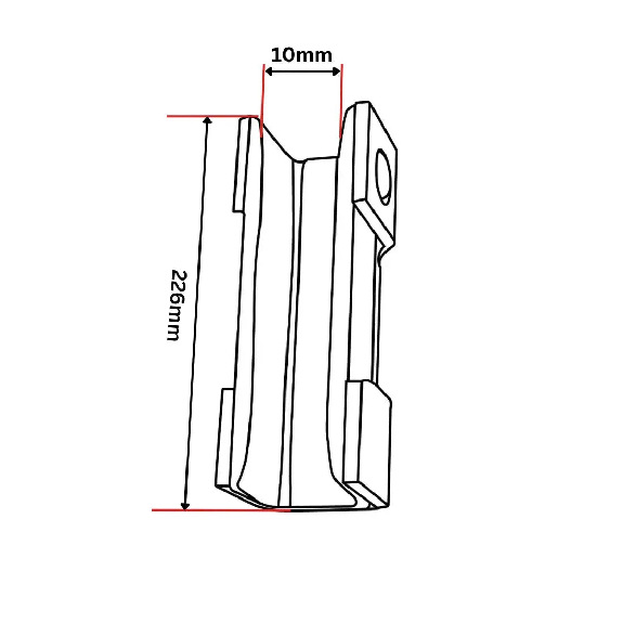 Insert de patin de guidage 226 x 28 x 30 mm-Lire la description