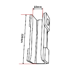 Insert de patin de guidage 226 x 28 x 30 mm-Lire la description