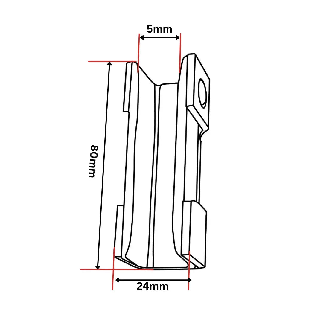 Insert de patin de guidage 80x24x26 mm-Lire la description