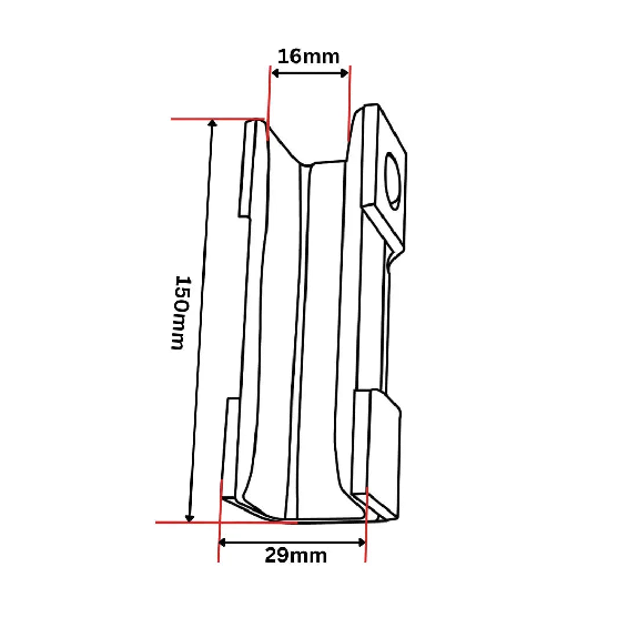 Insert de patin de guidage 140 x 25 x 5,2 mm-Lire la description