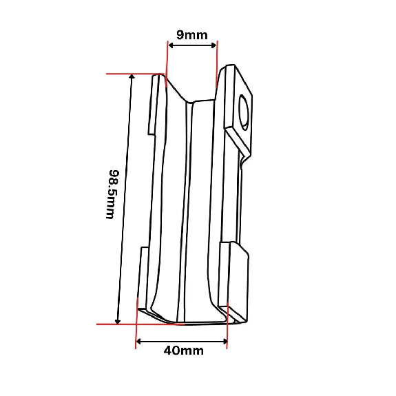 Insert de patin de guidage 1 axe arrière 16 mm-Lire la description