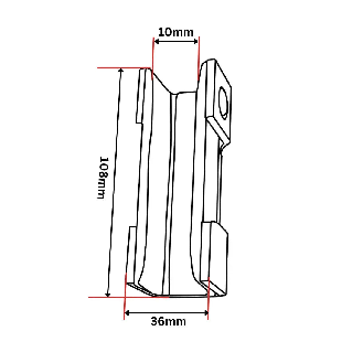 Insert de patin de guidage 108 x 28 x 25 mm-Lire la description
