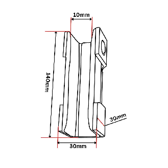Insert de patin de guidage 140 x 29,5 x 30 mm-Lire la description