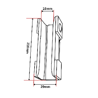 Insert de patin de guidage 216x29x26 mm-Lire la description