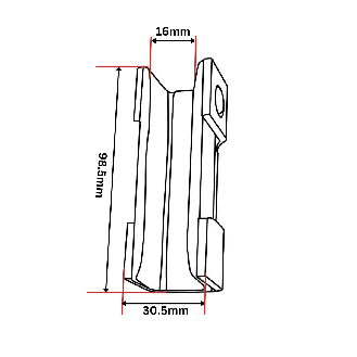 Insert de patin de guidage avec amortissement 98,5x30,5x28 mm-Lire la description