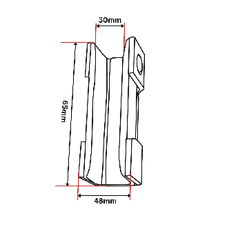 Insert de patin de guidage 65 x 48 x 29 mm-Lire la description