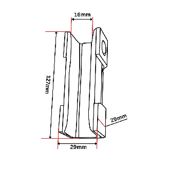 Insert de patin de guidage 127x30x30 16 mm-Lire la description