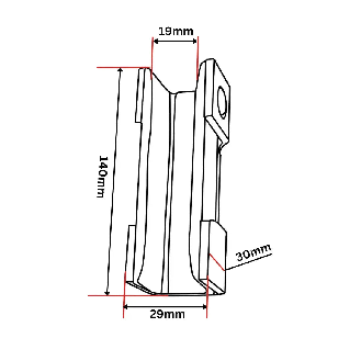Insert de patin de guidage 140x30x30 mm-Lire la description