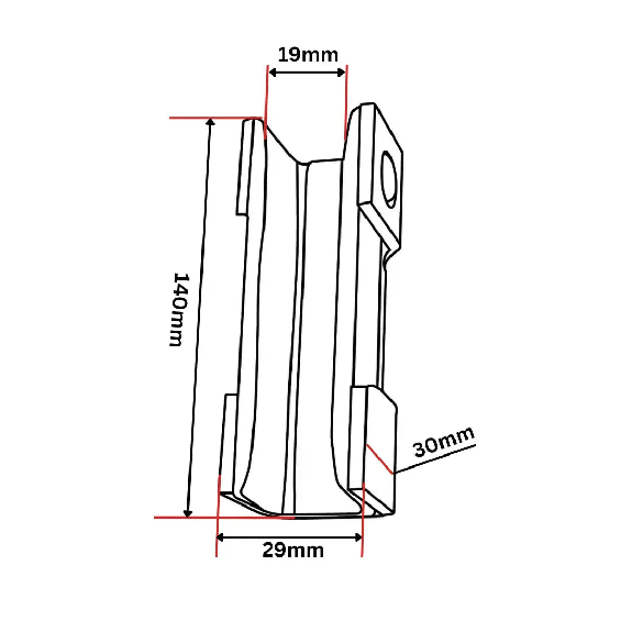 Insert de patin de guidage 140x30x30 mm-Lire la description