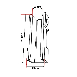 Insert de patin de guidage 100x29x27 mm-Lire la description