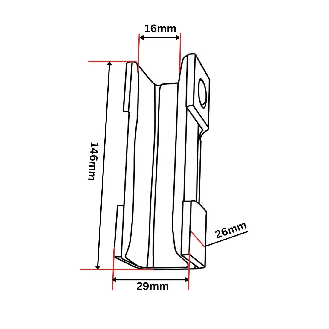 Führungsschuh-Einlage 146x29x26 mm-Beschreibung lesen