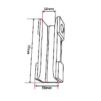 Führungsschuh 77x58x30 16mm-Beschreibung lesen