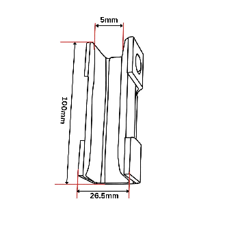 Inserto de zapata guía para carril guía de 100 x 26,5 x 30,5 mm-Leer más