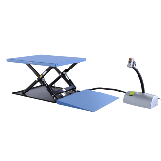 Hubtisch mit Auffahrrampe 230V, Hubhöhe 840 mm, Tragkraft 1000 kg-Beschreibung lesen