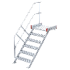 Aluminium-Podesttreppe 45° mit geriffelten Stufen
