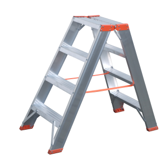 Stehleiter mit Vollwandprofilverstärkung 2x3 Stufen-Beschreibung lesen