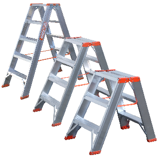 Stehleiter mit Vollwandprofilverstärkung 2x3 Stufen-Beschreibung lesen
