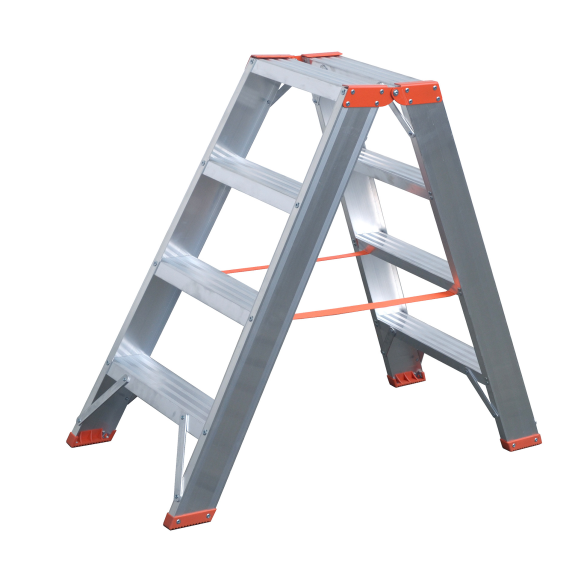 Stehleiter mit Vollwandprofilverstärkung 2x3 Stufen-Beschreibung lesen