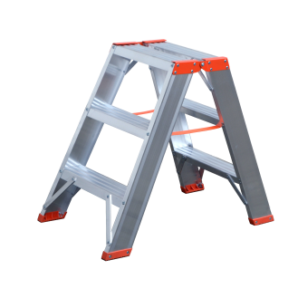 Stehleiter mit Vollwandprofilverstärkung 2x3 Stufen-Beschreibung lesen