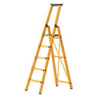 Stehleiter mit Plattform 5 Stufen-Beschreibung lesen