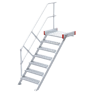 Podesttreppe 45° aus Aluminium 7 Stufen-Beschreibung lesen