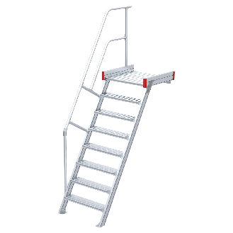 Aluminium-Podesttreppe 60° 8 Stufen-Beschreibung lesen