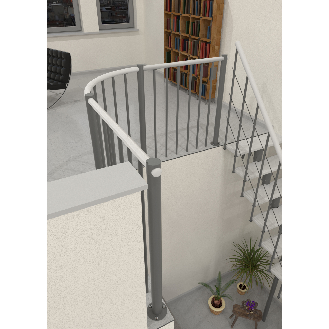 Brüstungsgeländer mit vertikalen Stäben und Holz-Handlauf 120 cm-Beschreibung lesen