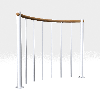 Brüstungsgeländer mit vertikalen Stäben und Holz-Handlauf 120 cm-Beschreibung lesen