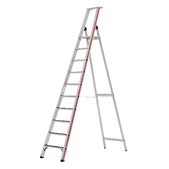 Stufenstehleiter mit Plattform 10 Stufen-Beschreibung lesen