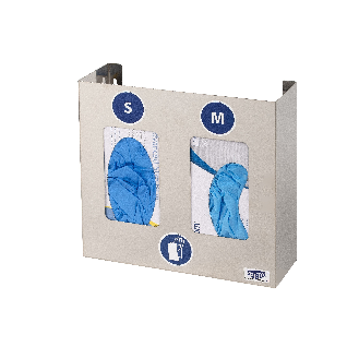 Distributeur inox de gants - 2 boîtes-Lire la description
