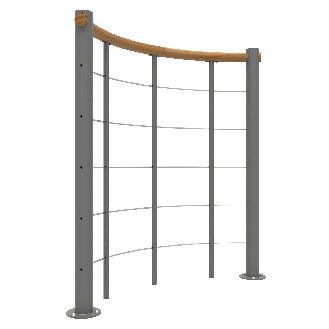 Brüstungsgeländer mit Untergurten und Holz-Handlauf 140 cm-Beschreibung lesen