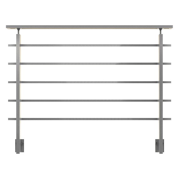 Wandmontiertes Geländer 1,5 m aus dunkelgrauem Aluminium-Beschreibung lesen