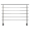 Wandmontiertes Geländer 1,5 m aus dunkelgrauem Aluminium