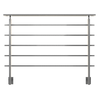 Wandmontiertes Geländer 1,5 m aus dunkelgrauem Aluminium-Beschreibung lesen
