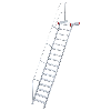 Aluminium-Podesttreppe 60° 14 Stufen