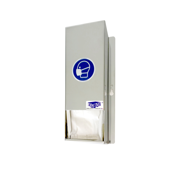 Distributeur inox de masques 1 pli-Lire la description