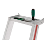 Stufenstehleiter mit Plattform und Aluminium Ablageschale 14 Stufen