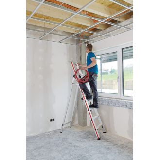 Stufenstehleiter mit Plattform und Aluminium Ablageschale 14 Stufen-Beschreibung lesen