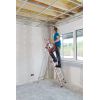 Stufenstehleiter mit Plattform und Aluminium Ablageschale 14 Stufen