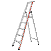 Stufenstehleiter mit Plattform und Aluminium Ablageschale 14 Stufen