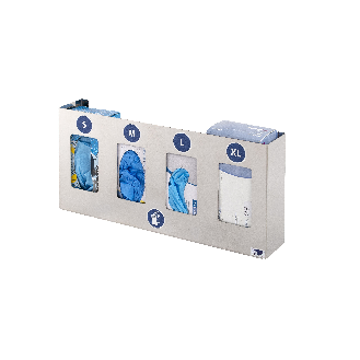 Distributeur inox de gants - 4 boîtes-Lire la description