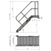 Plattformtreppe wandmontiert Neigung 60° 4 Stufen