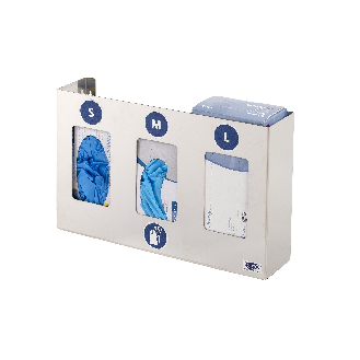 Distributeur inox de gants - 3 boîtes-Lire la description