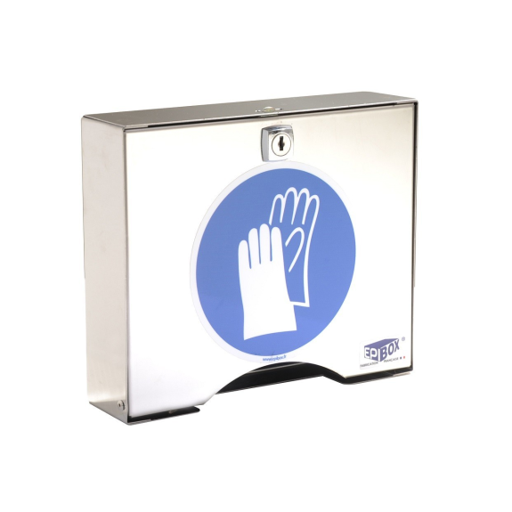 Distributeur inox pour gants PE Distributeur inox pour gants PE-Lire la description