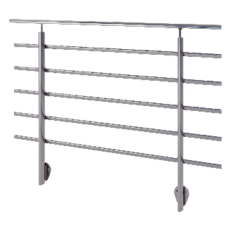 Wandmontage-Geländer 1,5 m aus dunkelgrauem Aluminium-Beschreibung lesen